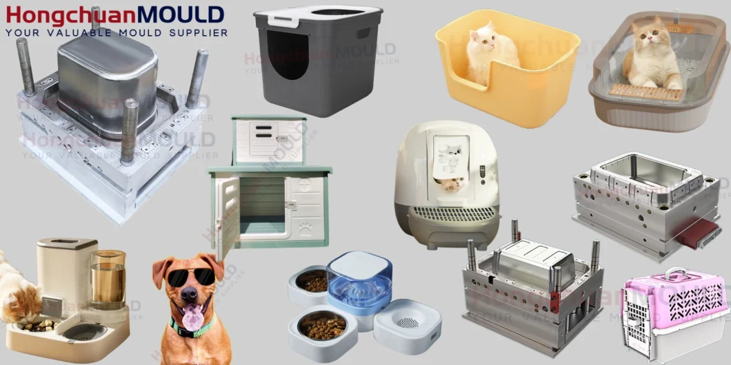 Plastic Waterproof Dog Bowls Dog Water Food Bowls Pet Feeding Containers Injection Mould